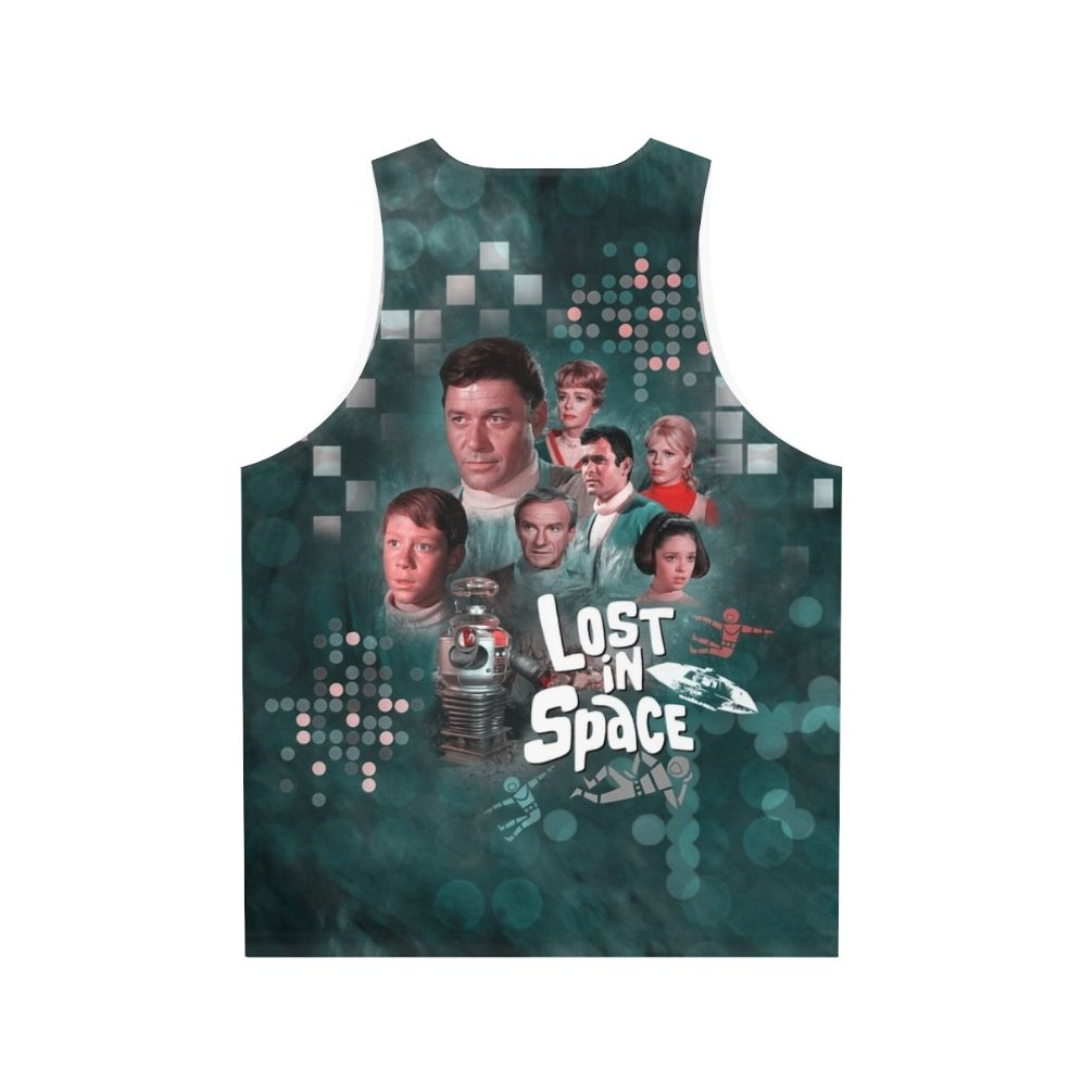 Lost in Space Unisex Tank Top with Retro Sci-Fi Design - Back