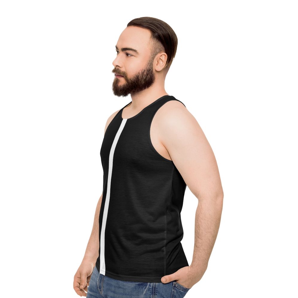 Unisex 60s mod black and white tank top - men side