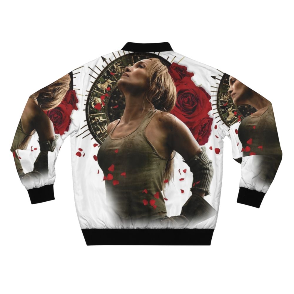 A fierce and stylish bomber jacket featuring a photo print of Jennifer Lopez - Back