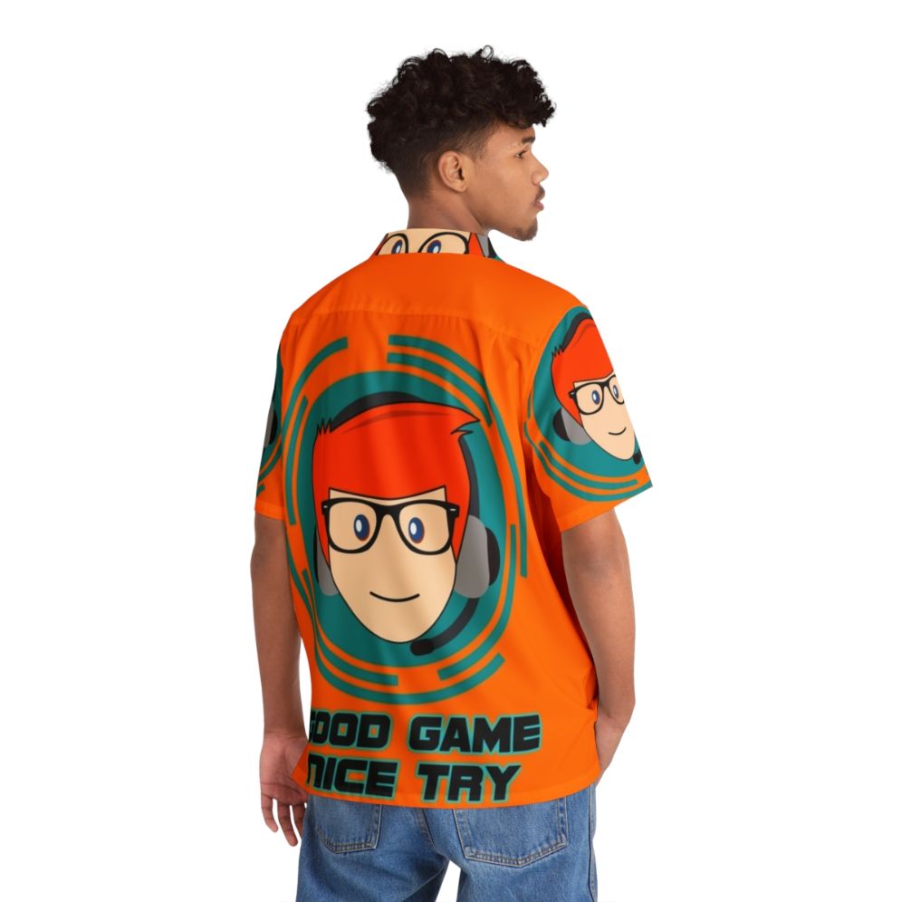 Conan O'Brien "Team Coco" Hawaiian Shirt with video game and comedy references - People Back