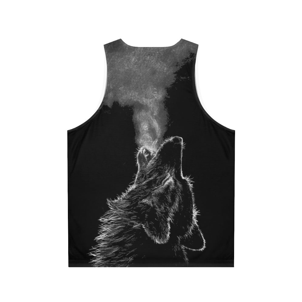 Unisex Wolf Print Tank Top - Back