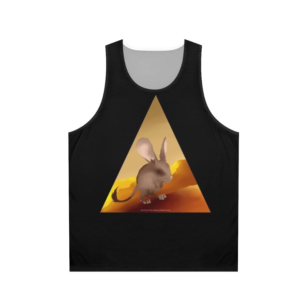 Unisex tank top featuring 'Dune' inspired kangaroo mouse design