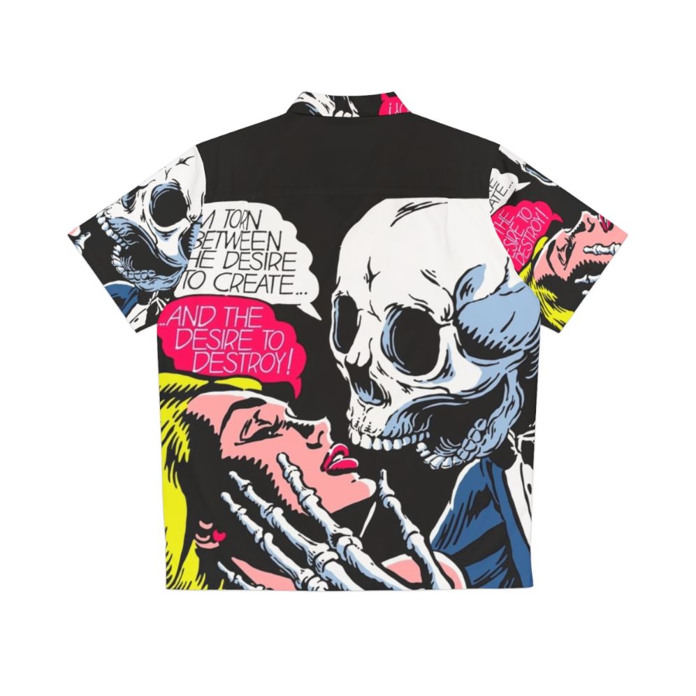 Hawaiian shirt featuring a skull and vintage comics-inspired design - Back