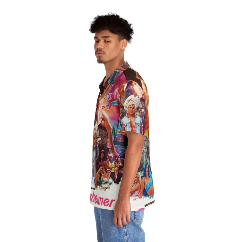 Barbenheimer 2023 Hawaiian Shirt with Retro Tropical Prints and Nuclear Explosion Motifs - People Left