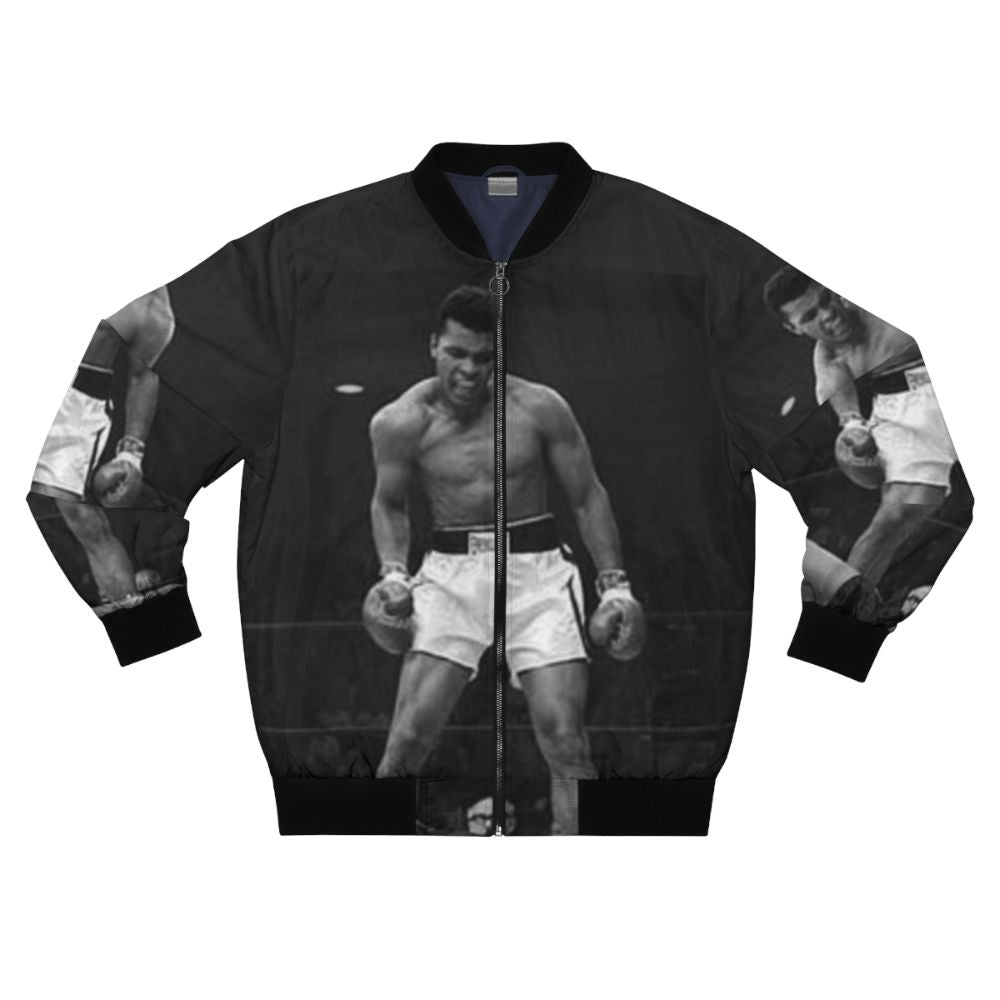 Legend Muhammad Ali Bomber Jacket with Muhammad Ali's portrait and boxing gloves