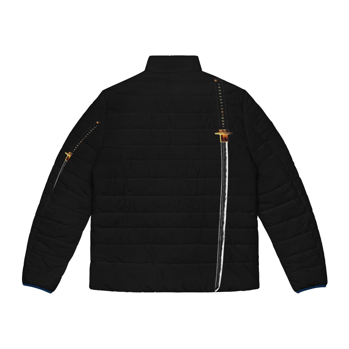 Samurai sword puffer jacket with katana design - Back