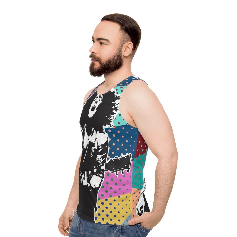 Boogie On Retro Unisex Tank Top for Glam Rock Fans - men side