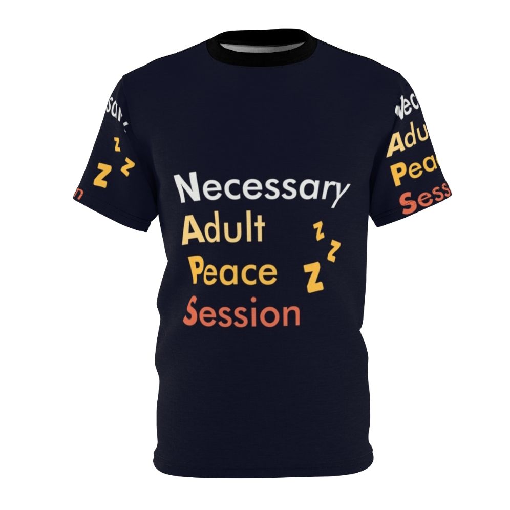 Adult napping hobby t-shirt with "Naps Necessary" text