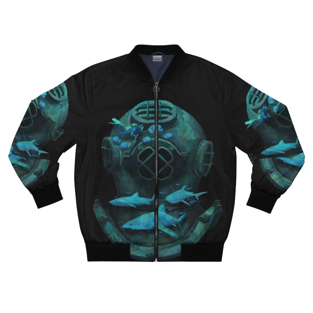 Deep Diving Fantasy Bomber Jacket with ocean, marine, and fantasy elements