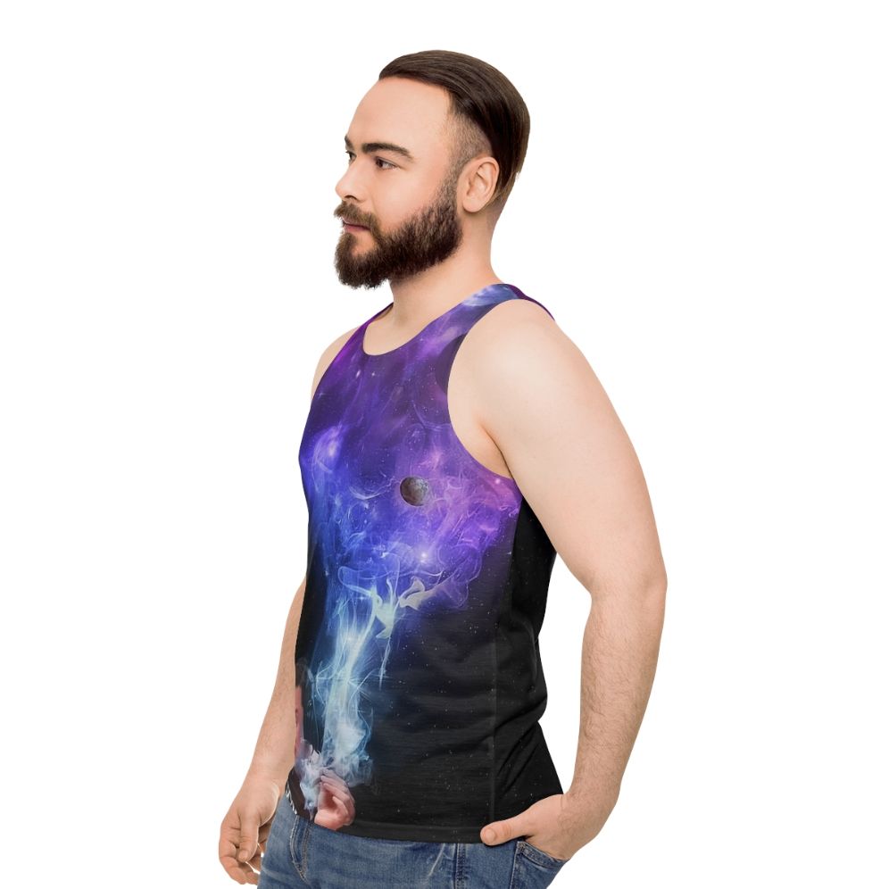 Elon Musk Smoking the Universe Unisex Tank Top - men side