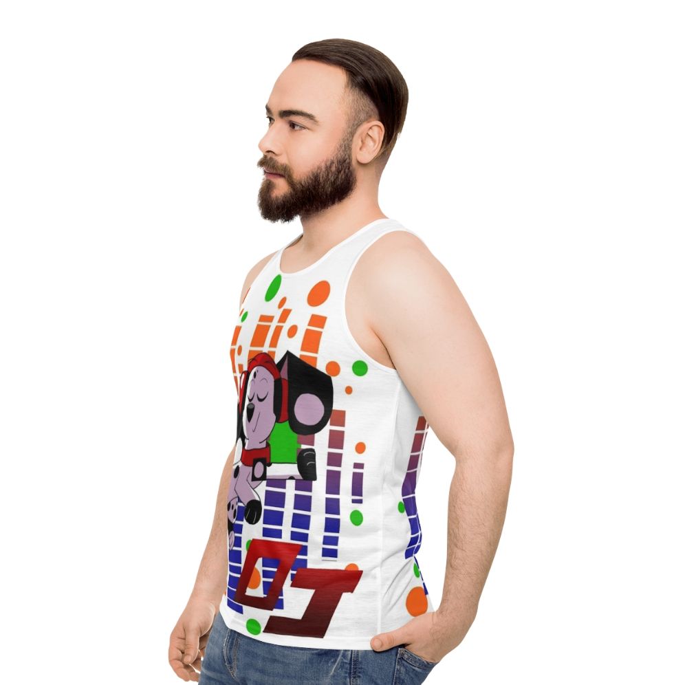 DJ Unisex Dalmatian Tank Top - men side