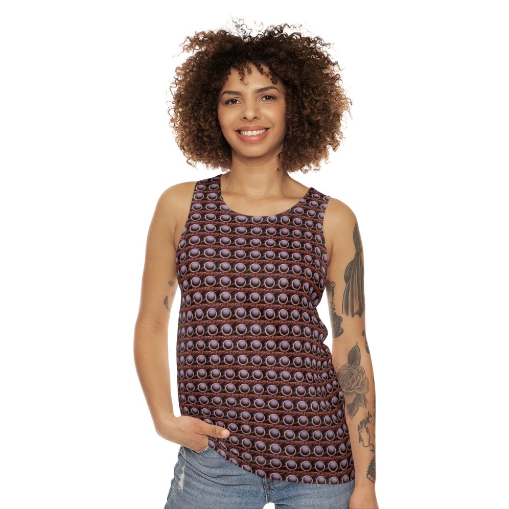 Toffifee unisex tank top with abstract blue rose pattern - women