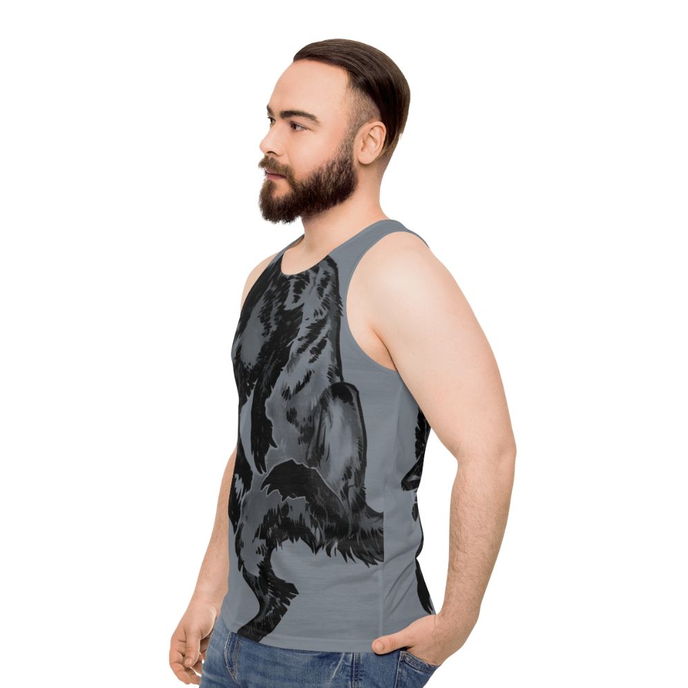 Creepy hyena unisex tank top - men side