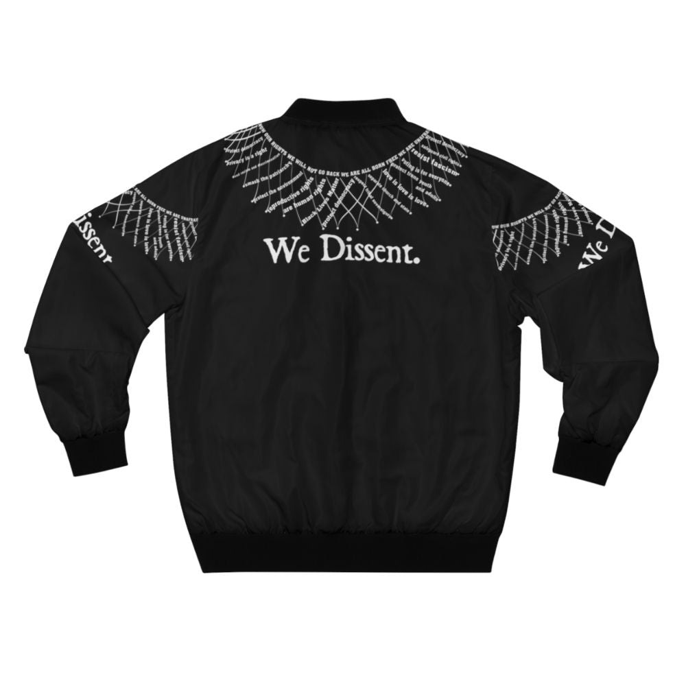 Dissent for Democracy bomber jacket with political slogans - Back