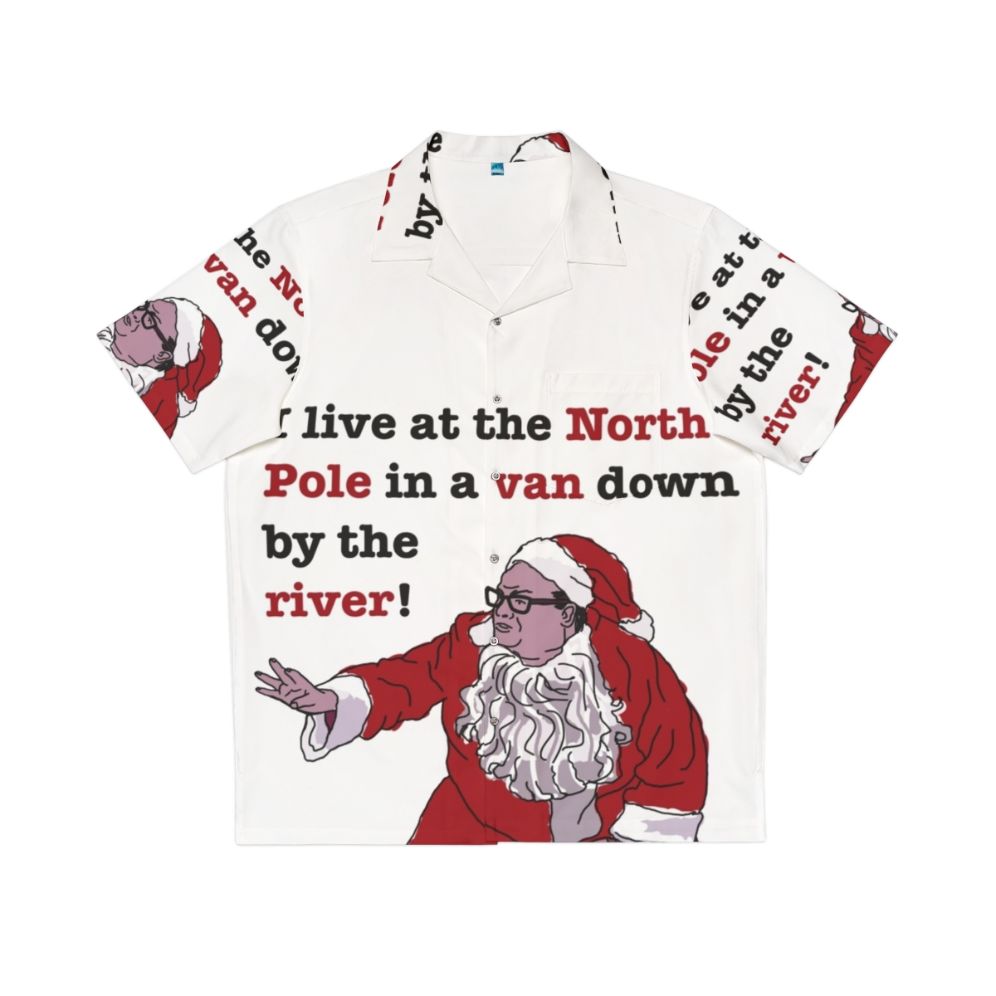 Chris Farley's Matt Foley "Van Down by the River" Christmas Hawaiian Shirt