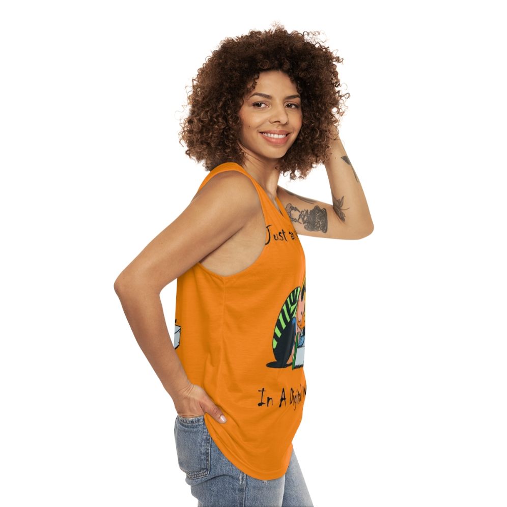 Unisex "An Analog Guy In A Digital World" Tank Top - women side