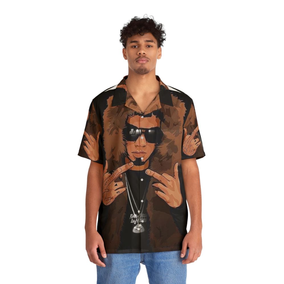 Anuel Aa Hawaiian Shirt with Vibrant Floral Print - Lifestyle