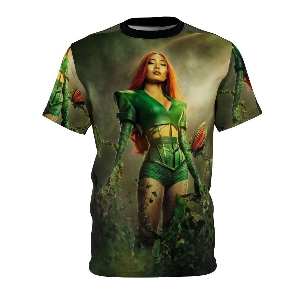 T-shirt featuring stylized artwork of Poison Ivy, the DC Comics supervillain with plant-based powers.