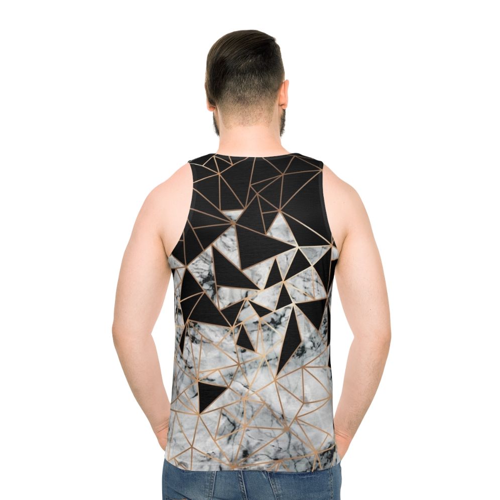 Marble polygon pattern unisex tank top - men back