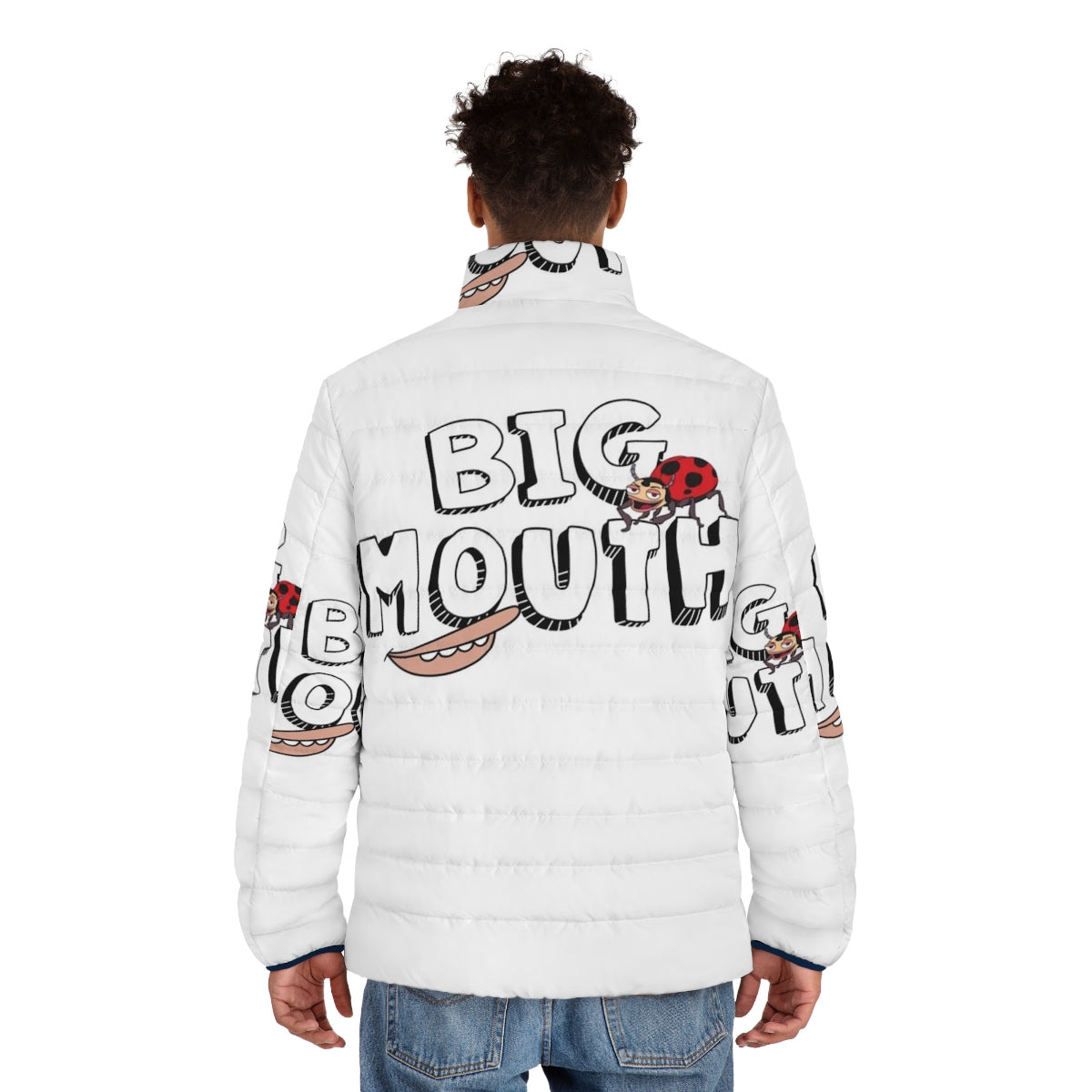 Big Mouth Netflix Puffer Jacket 2 - Warm Winter Outerwear with Netflix Big Mouth Characters - men back