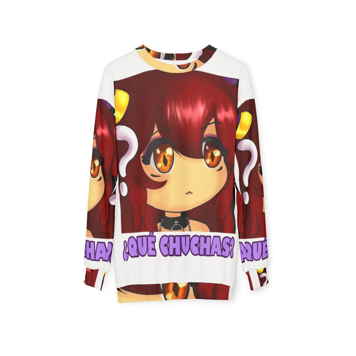 Yuro anime girl "What The Hell?" sweatshirt - hanging