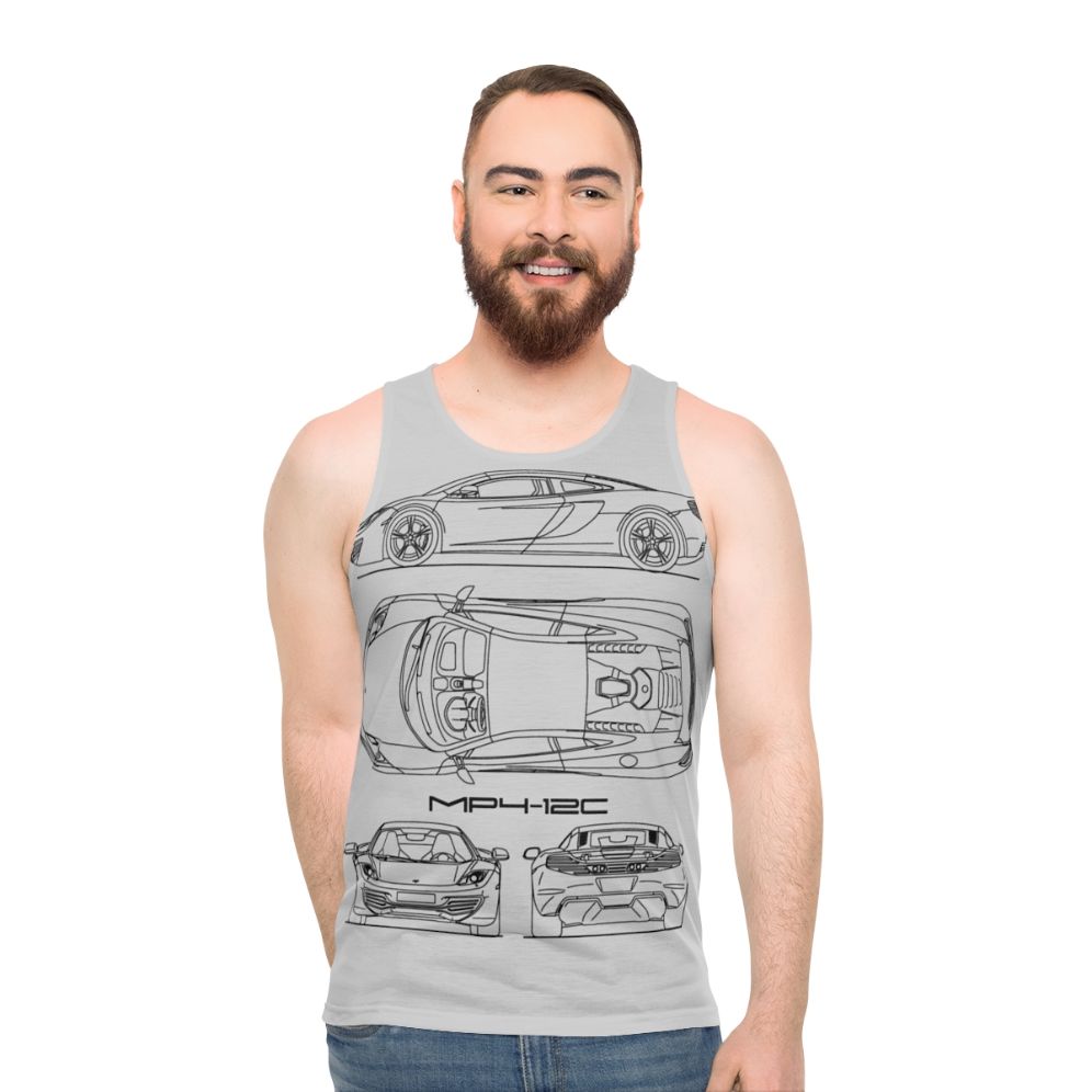 Mclaren MP4 12C Blueprint Unisex Tank Top - men