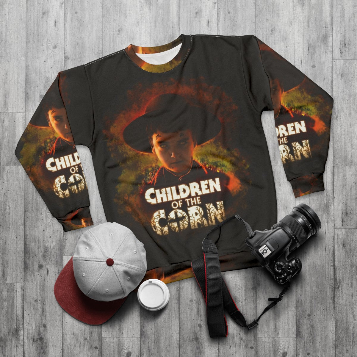 Children Of The Corn Horror Sweatshirt - flat lay