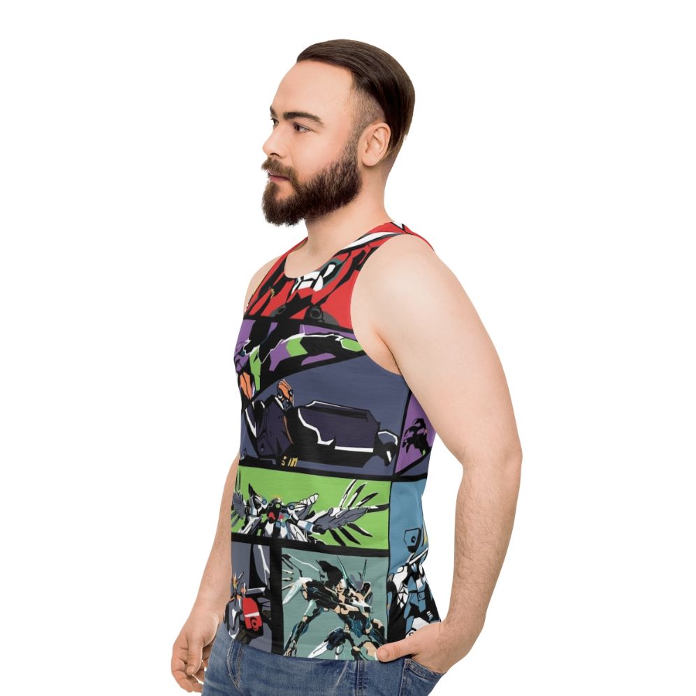 Super Robot Unisex Anime Tank Top - men side