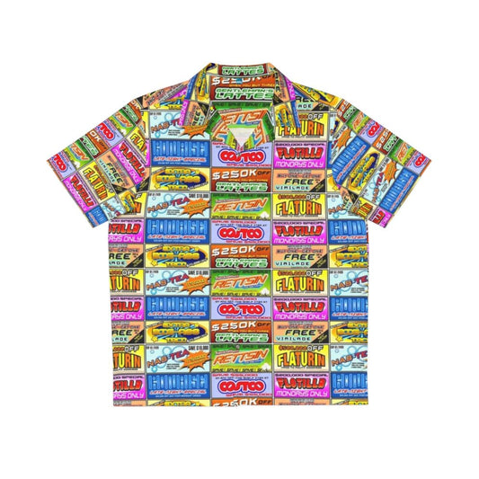 Idiocracy movie inspired Hawaiian shirt with "Brands of Uhmerica" design