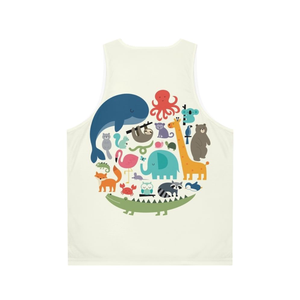 Unisex tank top with vibrant animal print design - Back