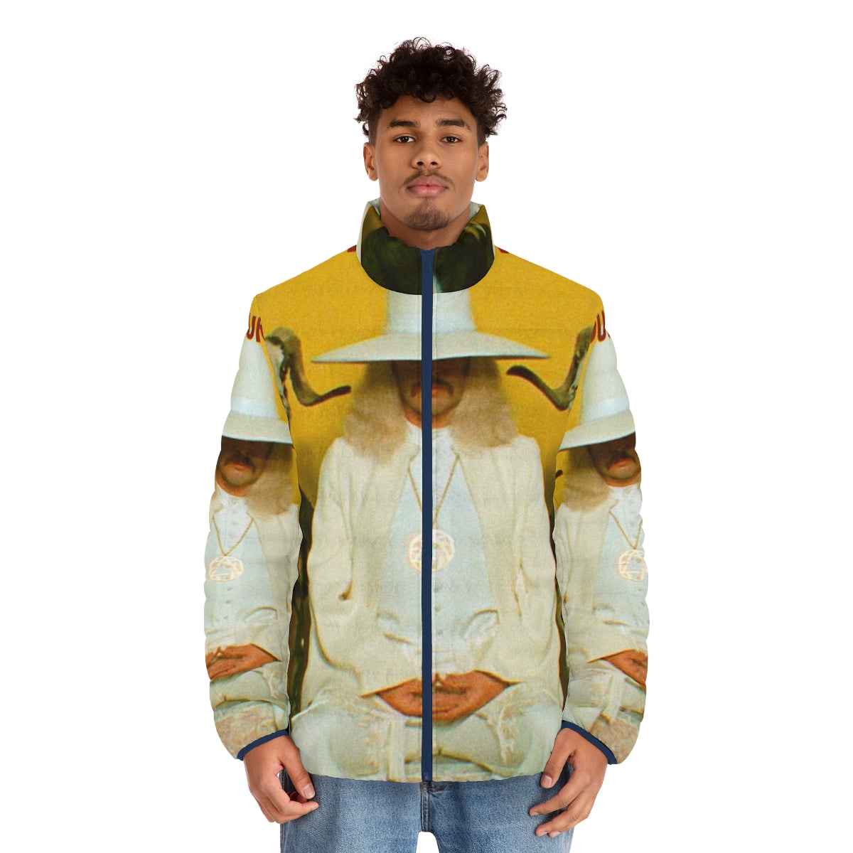 The Alchemist Puffer Jacket, a cult film-inspired outerwear piece - men front