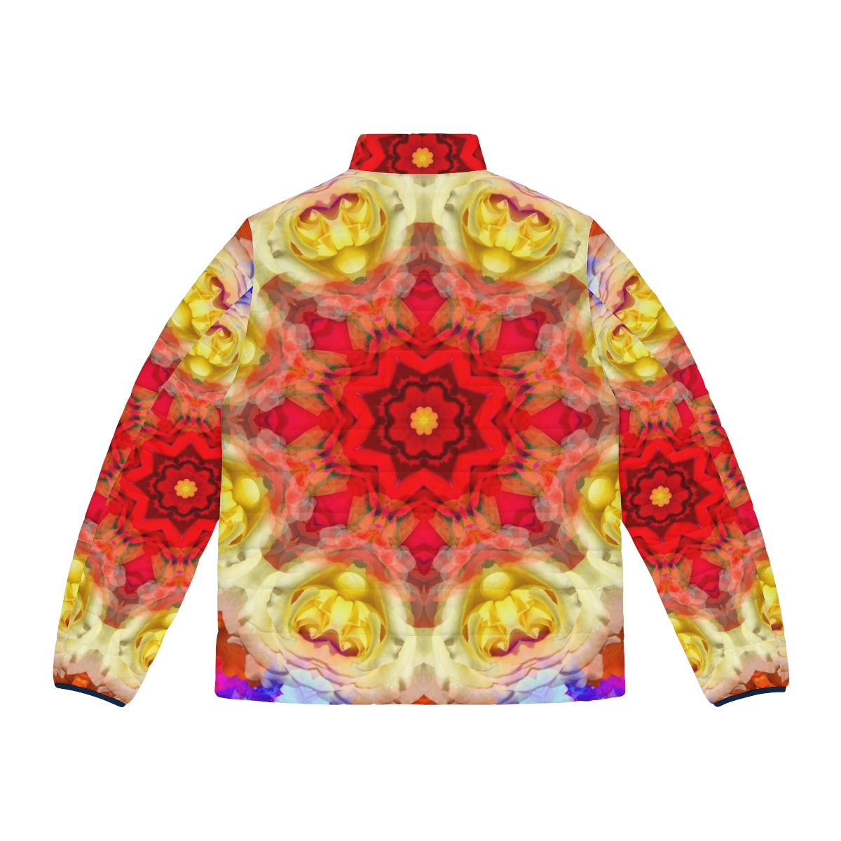 Rose Star Of The Eighth Ray Puffer Jacket with spiritual and transcendent design - Back