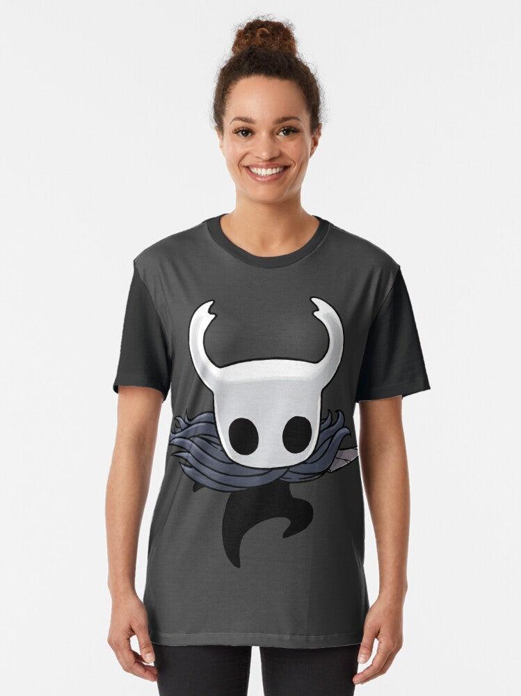 Hollow Knight Attack Graphic T-Shirt featuring the protagonist of the Hollow Knight video game - Women