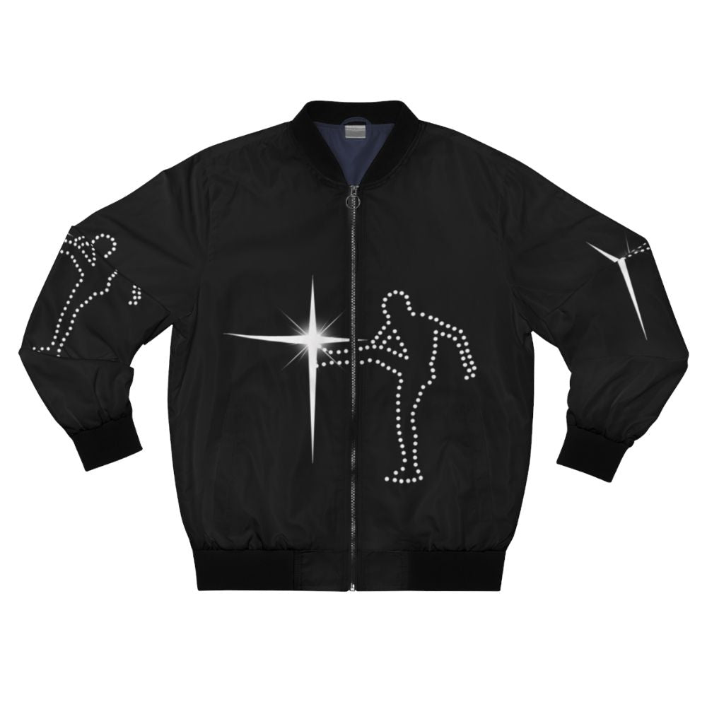 Vintage bomber jacket featuring the iconic Old Grey Whistle Test symbol, popular in the 70s and 80s British music scene.