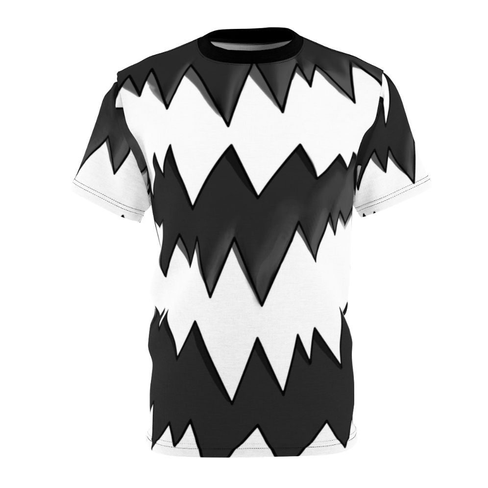 Galarian Inspired Zigzagoon Pattern T-Shirt featuring a black and white design