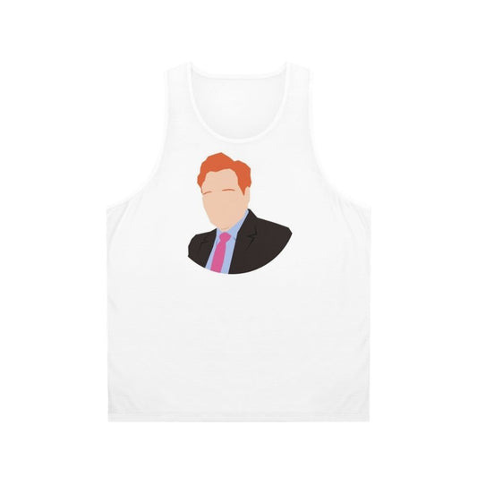 Team Coco unisex tank top featuring Conan O'Brien vector artwork