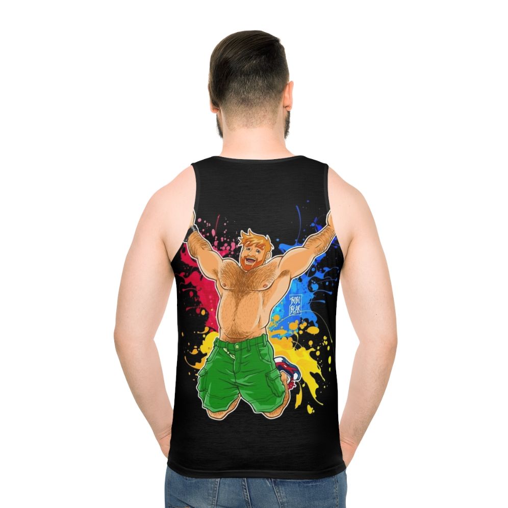 Ginger bear pride unisex summer tank top - men back