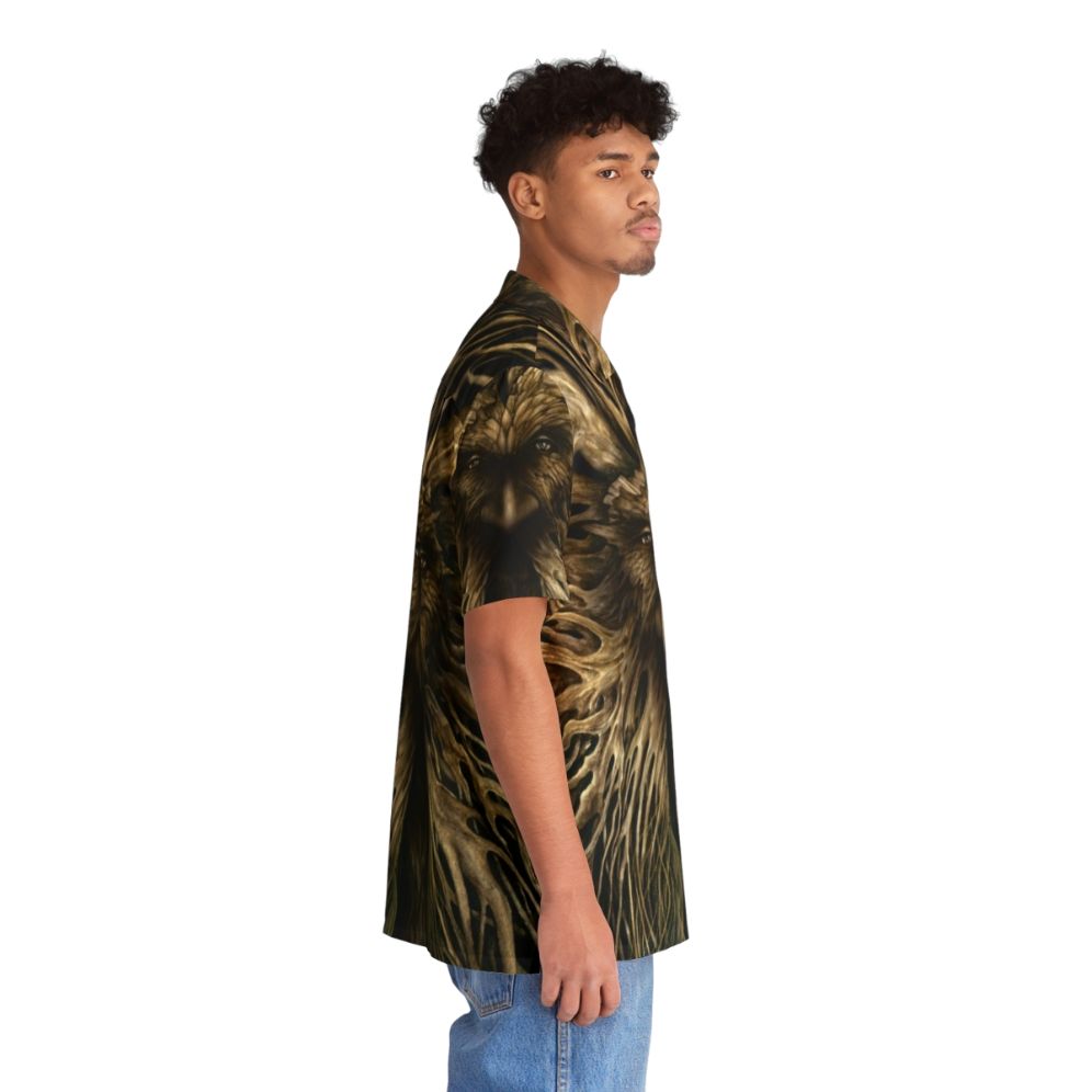 Lord of the Greenwood Hawaiian Shirt with Green Man Deity Design - People Pight