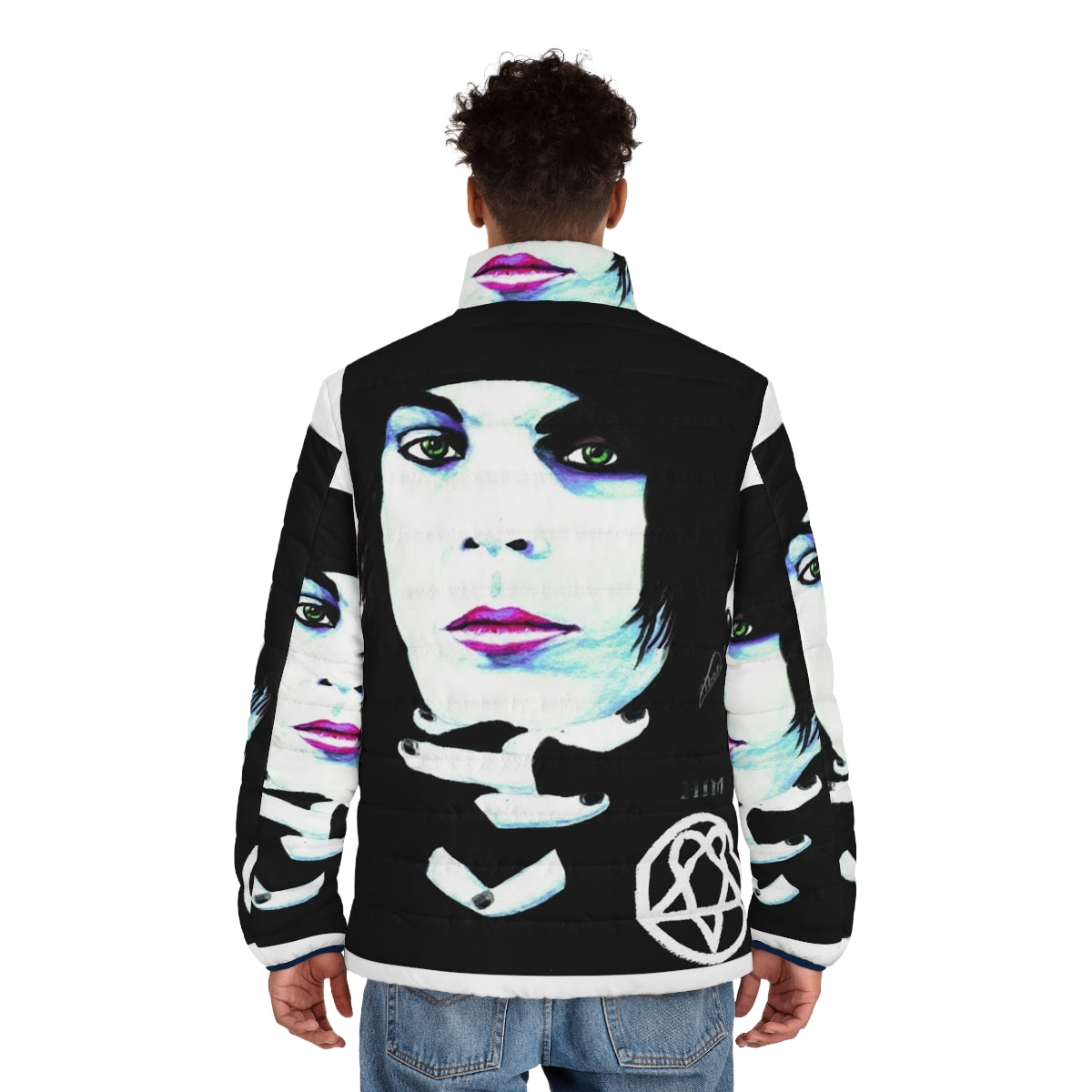 Him Ville Valo Portrait Puffer Jacket - Metal Fashion Essentials - men back