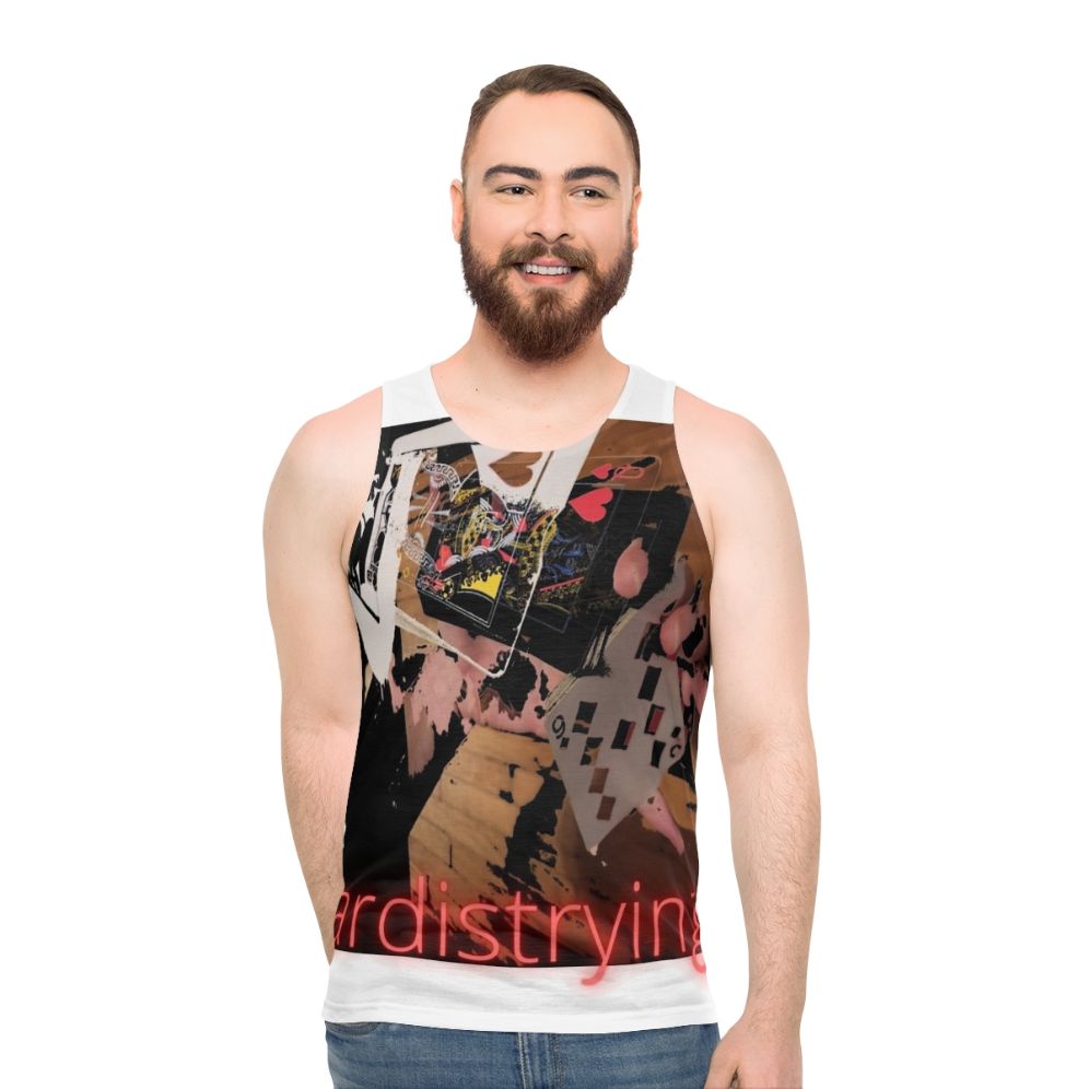 Unisex tank top featuring cardistry design - men