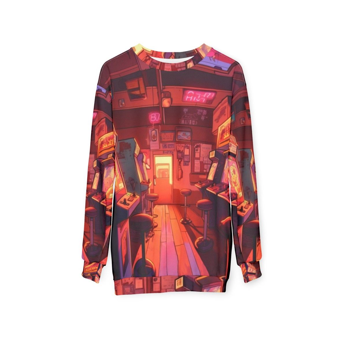 Arcade Hall In Hawkins Stranger Things Sweatshirt - hanging