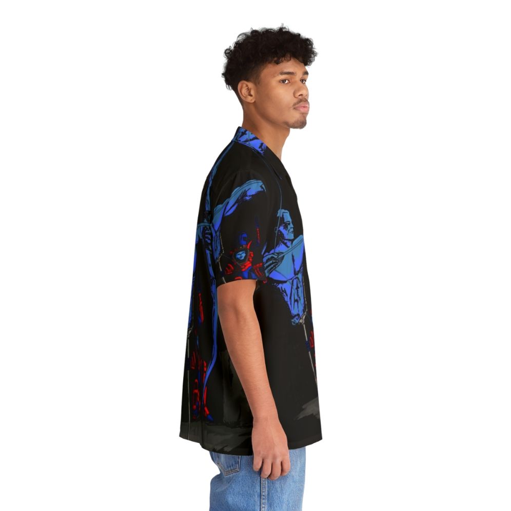 Retro cartoon Hawaiian shirt with three suns aligned - People Pight