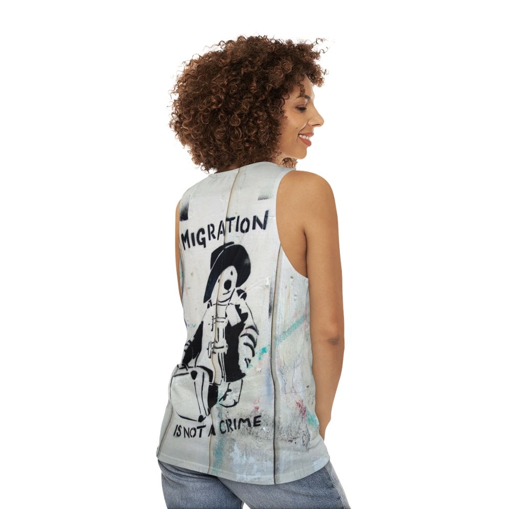 "Resist Migration Injustice" Unisex Tank Top - women back