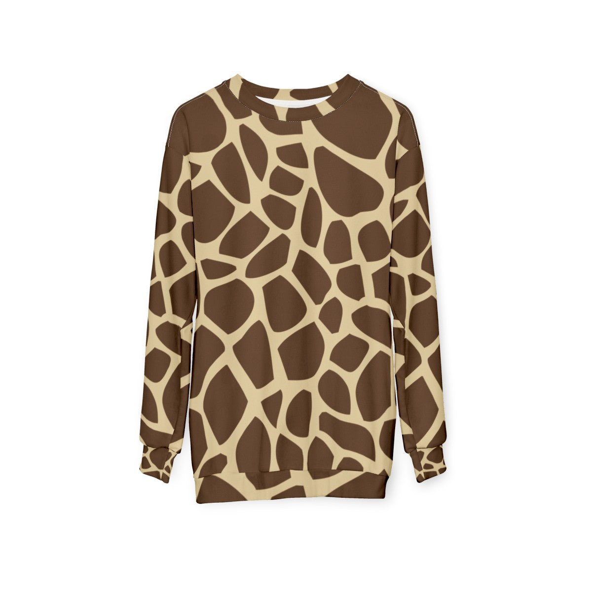 Giraffe pattern sweatshirt with camouflage design - hanging