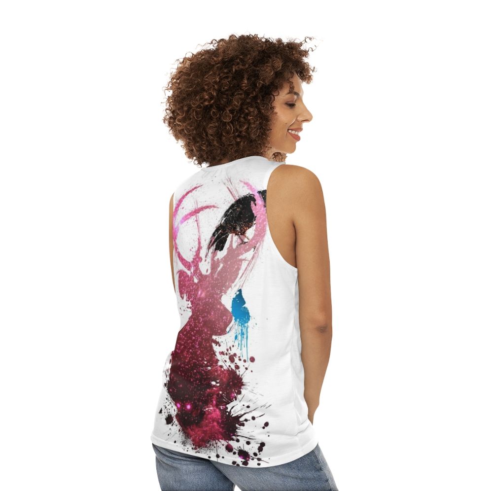 Unisex tank top with spirit animal design - women back