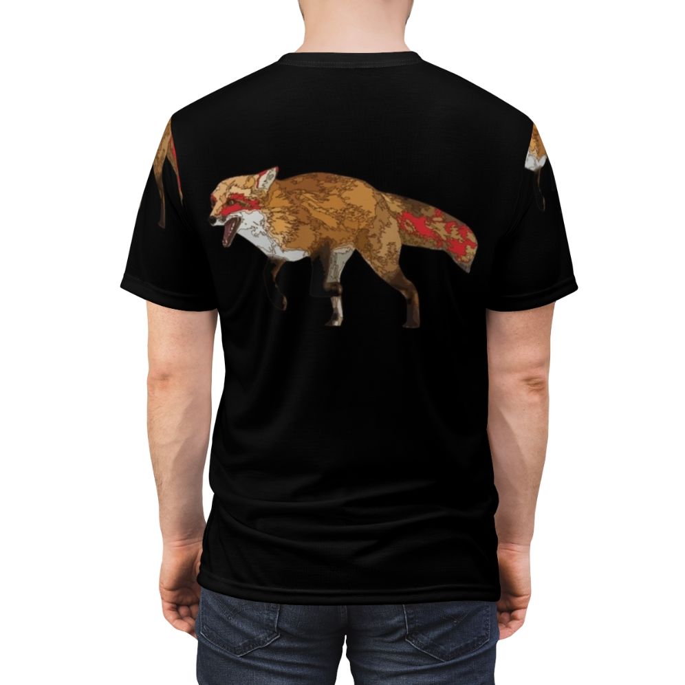 Autumn Fox T-Shirt featuring a Kitsune, the legendary Japanese fox spirit - men back