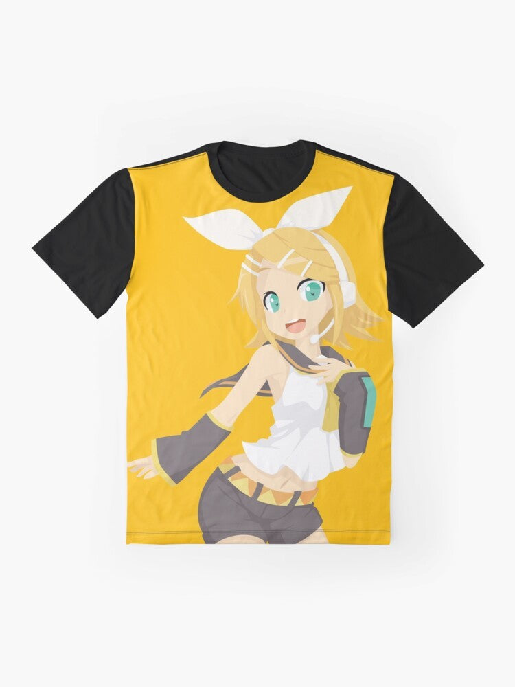 Kagamine Rin anime character graphic t-shirt design - Flat lay