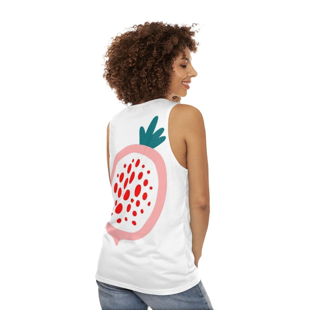 Colorful fruits graphic unisex tank top - women back