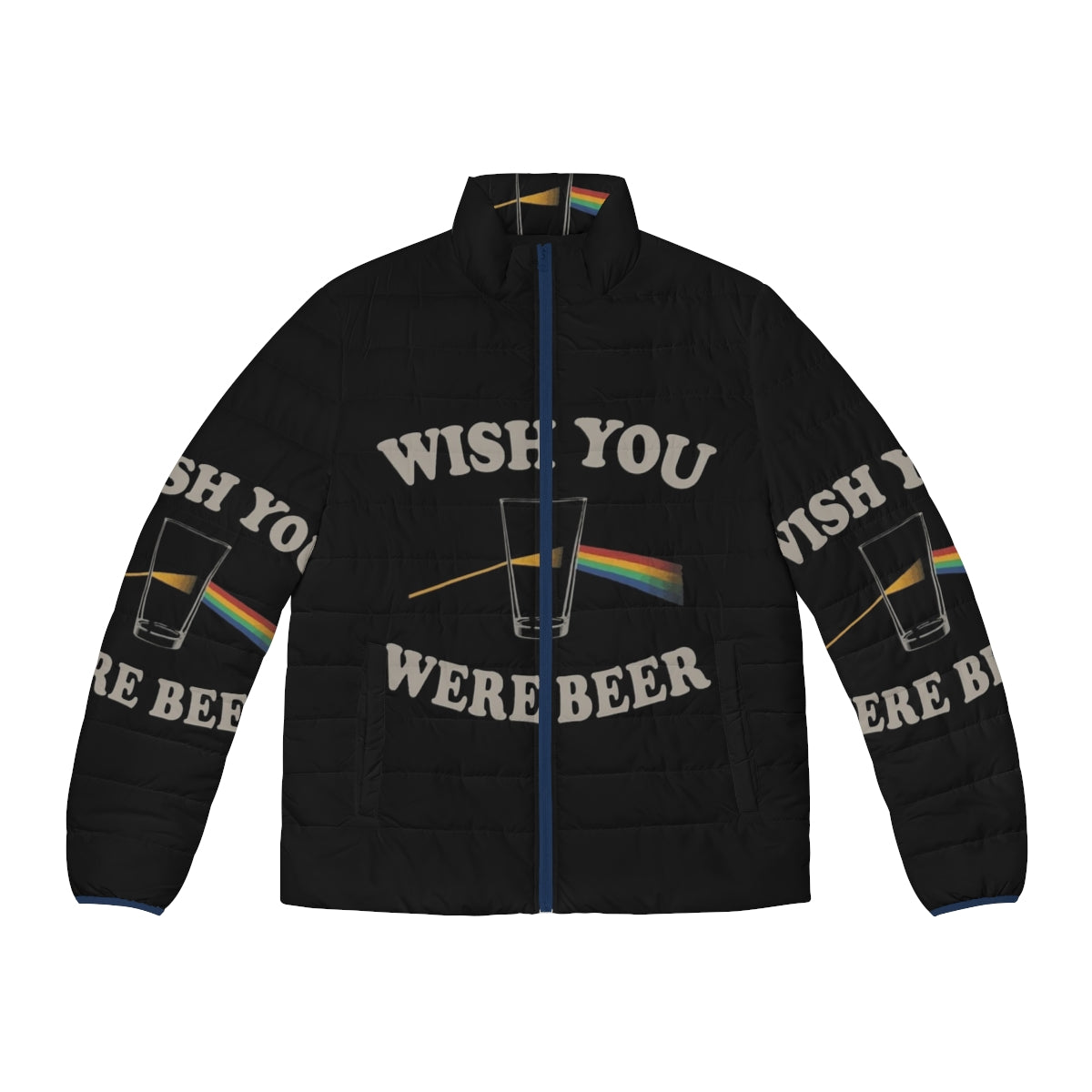 Pink Floyd inspired "Wish You Were Beer" puffer jacket