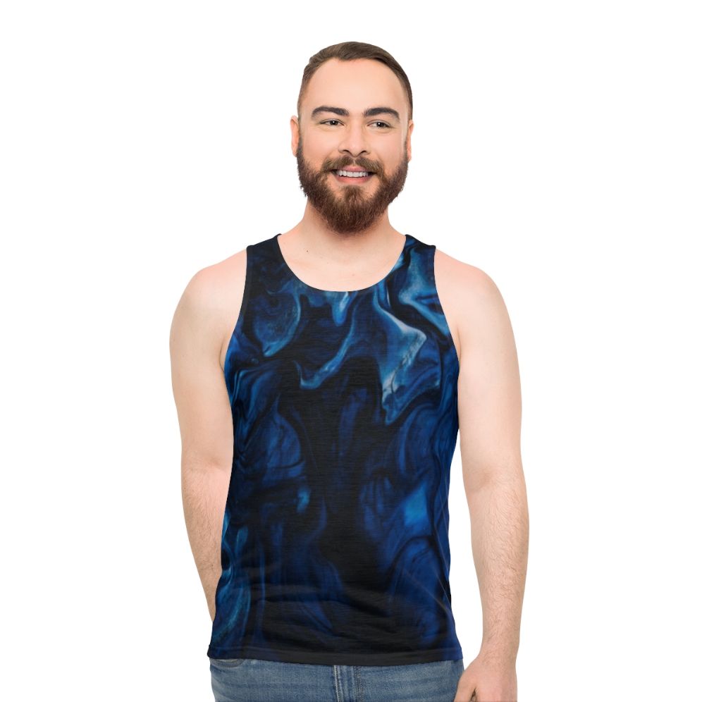 Abstract unisex tank top with nature-inspired design - men